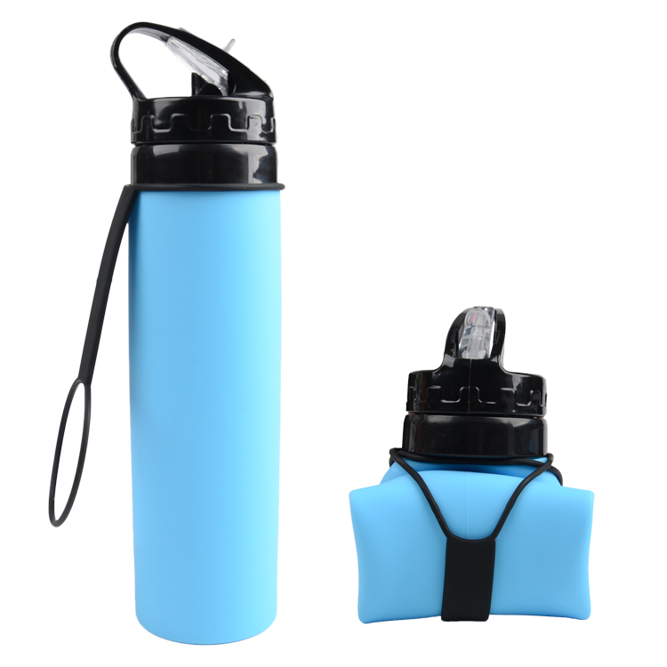 Silicone squeeze water bottle