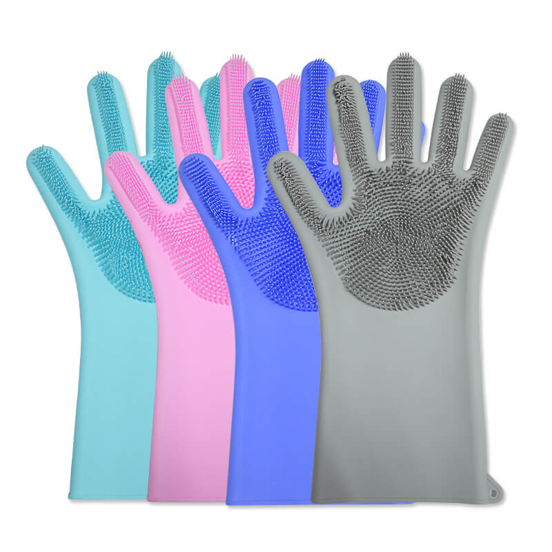 Silicone cleaning gloves