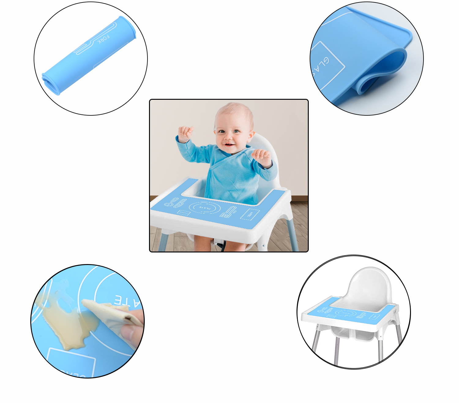 Silicone high chair placemat